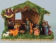 Wood Nativity Stable and Village Figurines - 3" Figurines - 10-Pieces - 7.5" Stable Length