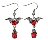 Batwing W/ Ruby Earrings Collectible Dangle Jewelry Accessory Jewel