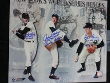 New York's World Series Heroes Autographed/Hand Signed 11x14 Photo By Don Larsen, Johnny Padres and