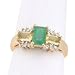  : 10KT DIAMOND EMERALD YELLOW BERYL RING