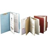 ACCO 15044 ACCO Pressboard 25-Point Classification Folders, Ltr, 4-Section, Mist GY, 10/Box