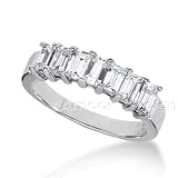 31QQ21nxnxL. SL160  14K White Gold Wedding band   1.85CT Emerald Cut Diamond Ring, All Sizes Available