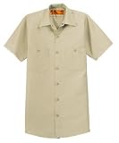 NEW CornerStone - Short Sleeve Industrial Work Shirt Light Tan-XL Reg