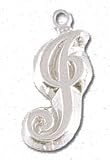 Solid Sterling Silver 'J' Initial Charm