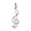 Sterling Silver Music Note Charm with 24 inch Chain