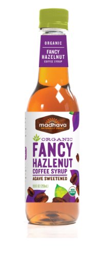 Madhava Natural Sweeteners Organic Coffee Syrup Agave Sweetened, Fancy Hazelnut, 9.9 Ounce