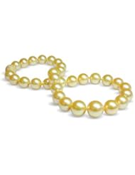 12x15mm Round Golden South Sea Pearl Necklace