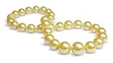 12x15mm Round Golden South Sea Pearl Necklace