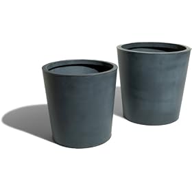 Strathwood Round Zinc-Finished Planters Set of 2, Round
