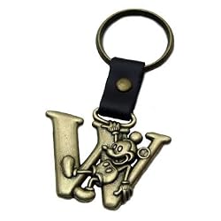 Mickey Mouse Letter W Brass Key Chain