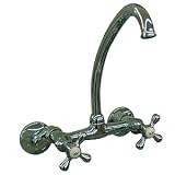 Chrome Wall Mount Faucet Cross Handles