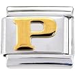 Gold Puffy Letter P Italian Charm