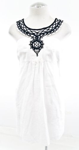 Milly White Sleeveless Linen Shift Dress