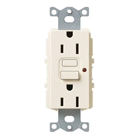 Lutron SCR-15-GFCI-ES Satin Colors 15A GFCI Electrical Socket Receptacle, Eggshell by Lutron
