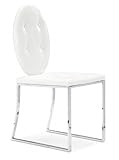 Zuo Modern Furniture Design Goth Dining Chair White (Set Of 2) Leatherette  ....