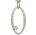 Oval Pave/Bezel Diamond Pendant with Chain 1.64cttw