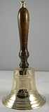 Large Solid Brass Hand Bell with Wooden Handle