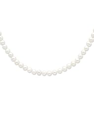 Sterling Silver 24in 9-10mm White Freshwater Cultured Pearl Necklace.