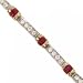 White Yellow 14KT Gold Tennis Bracelet w/ Ruby Diamond
