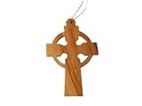 Olive Wood Celtic Cross Ornament (5"H)