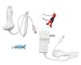 4 Pieces Charger Set - Travel/Wall Charger, Car Charger, human shape cable smart wrap and Light Blue Fishbone Style Keychain for Amazon Kindle DX
