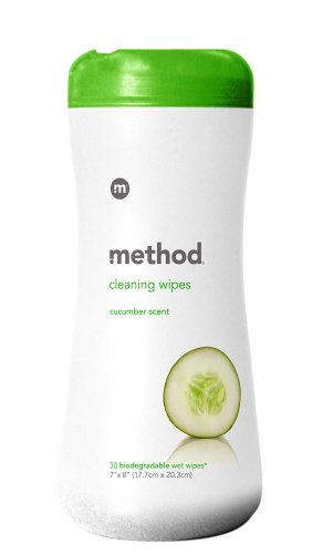 method Cleaning Wipes, Cucumber, Case Pack, Six - 30 Count Tubs (180 Wipes)