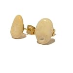 Riverstone Earrings 01 Stud White Pebble River Stone Post 10mm
