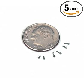 Stainless Steel 18-8 UNM Unified Miniature Slot Fillister Head Screw 0.5mm x .06" L (Pack of 5)
