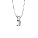 0.51 ct. J - VVS1 GIA Certified Emerald Cut Diamond Solitaire Pendant with Chain (White or Yellow Gold)
