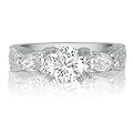 Luxury Engagement Rings: 2 2/3ct Antique Design Diamond Engagement Ring in 14k White Gold