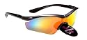 RayZor Professional Lightweight GunMetal Grey UV400 Hiking / Walking Sports Wrap Sunglasses, With a 1 Piece Red / Yellow Iridium Revo Anti-Glare Lens.