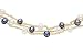 Cultured Black and White Potato Pearl Necklace on Gold-Toned Thread w/ Sterling Silver Clasp