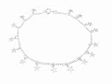 Sterling Silver Star Charm Anklet