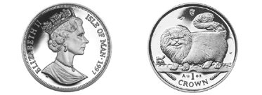 1997 Isle of Man Proof 999.9 1oz Silver Long-Haired Smoke Cat Coin (Box + COA)-image