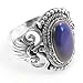 Sterling Silver Vintage Syle Blue Onyx Ring Size 9(Size 5,6,7,8,9)