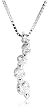 14k White Gold Journey Curve Pendant (1/6 cttw, H-I Color, I1 Clarity)