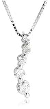 14k White Gold Journey Curve Pendant (1/6 cttw, H-I Color, I1 Clarity)