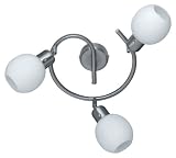 TRIO-Leuchten 873890307 ES-Schnecke, inklusiv 3 x E14, 11W, Spirale, ø 25 cm, Nickel matt, Glas opal matt, ø 10 cm