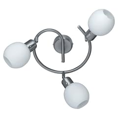 TRIO-Leuchten 873890307 ES-Schnecke, inklusiv 3 x E14, 11W, Spirale, � 25 cm, Nickel matt, Glas opal matt, � 10 cm