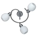 TRIO-Leuchten 873890307 ES-Schnecke, inklusiv 3 x E14, 11W, Spirale, � 25 cm, Nickel matt, Glas opal matt, � 10 cm