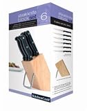 Kitchen Craft Deluxe 6 Piece Utility / Steak Knife Set and Knife Block...