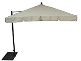 Maffei Art 127q ombrellone con palo laterale, quadrato cm 260x260, tessuto 100%poliestere impermeabile, telaio alluminio brevettato, girevole ed inclinabile. Made in Italy. Colore ecru.