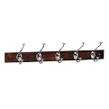 Wood Rack with 5 Double Hooks