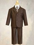 5 Piece Suit with Vest and Tie - Chocolate Size 10