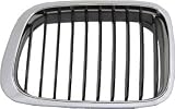 Chrome/Black GRILLE Left LH (Driver) for BMW 323i Sedan (1999-2001), 323i Wagon (2000-2001), 328i Sedan (1999-2001), 1999 2000 2001 99 00 01