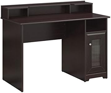Bush Furniture Cabot Collection Brown Laminate/MDF/Metal Single Pedestal Desk With Desktop Organizer