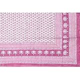 ShalinCraft Country Home Decorating Flat Linen Bedsheets India Block Print Twin Size (bssht611)