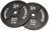 Pair 45 lb. Cast Iron Olympic Plates