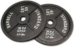 Pair 45 lb. Cast Iron Olympic Plates