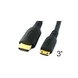 Mini-HDMI Male to HDMI Male Cable: 3 ft - by Abacus24-7